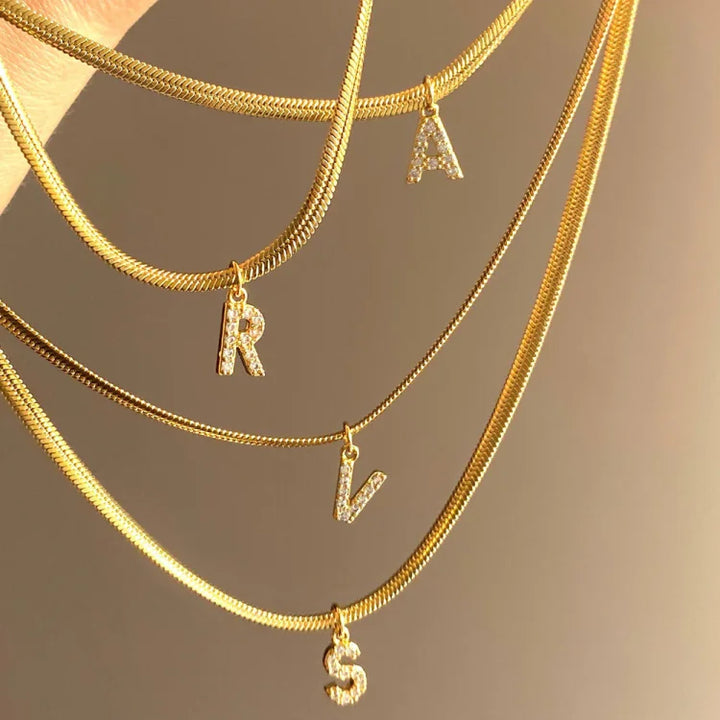 Golden Initial Necklace - Ella