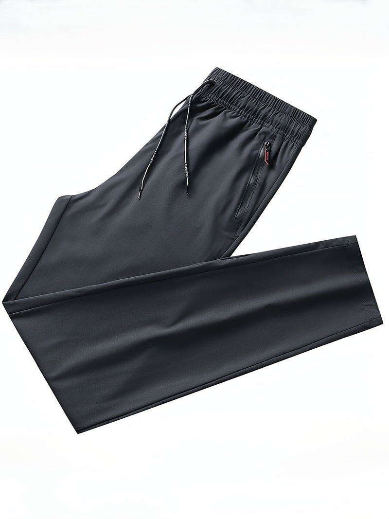 Solid Jogging Pants with Zipper Details - Milan