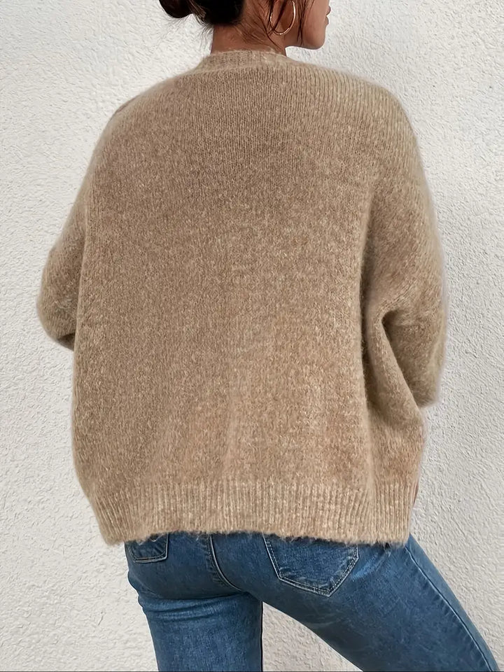 Khaki Knitted Sweater for Women - Evelyn