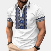 Printed White Polo for Men - Lucas