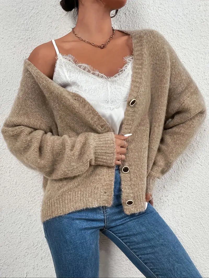 Khaki Knitted Sweater for Women - Evelyn