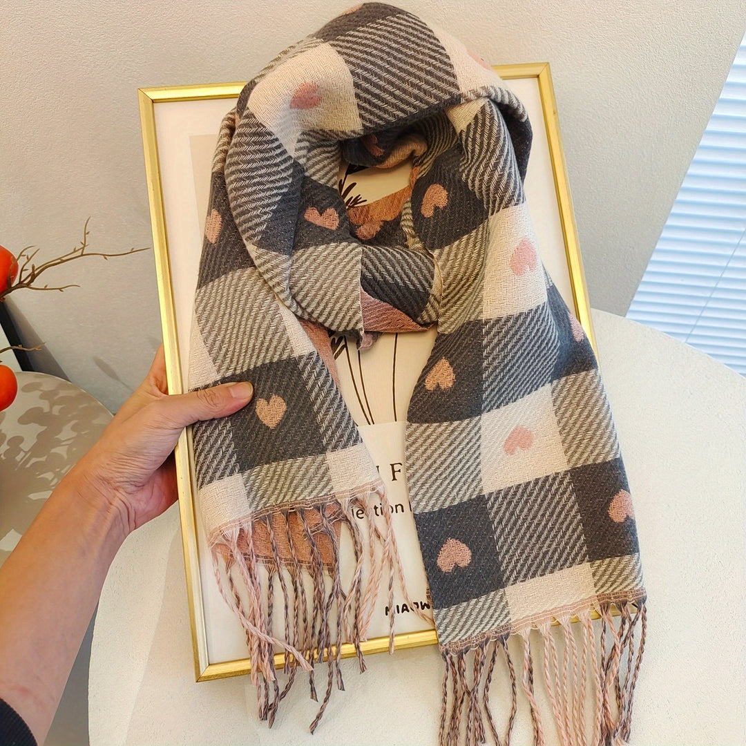 Plaid Women's Polyester Scarf for Autumn & Winter – Aurelie