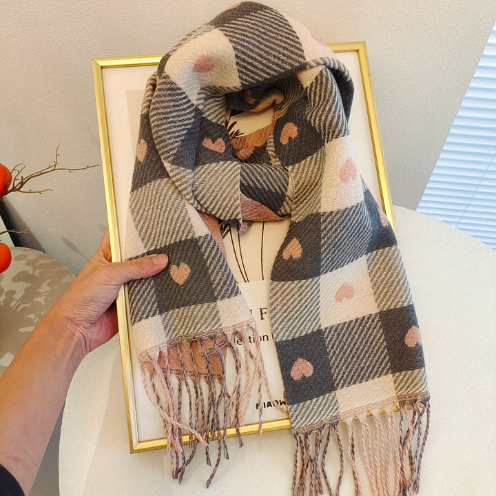 Plaid Women's Polyester Scarf for Autumn & Winter – Aurelie