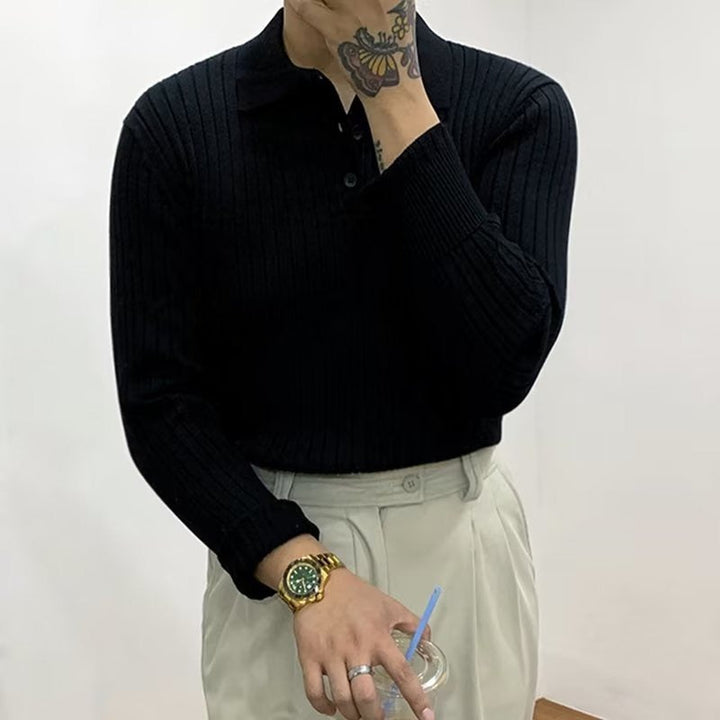 Trendy Men's Autumn Polo Sweater - Oliver