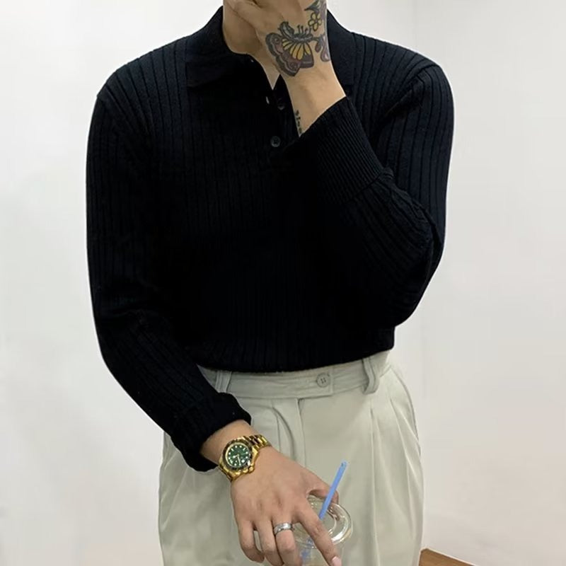 Trendy Men's Autumn Polo Sweater - Oliver