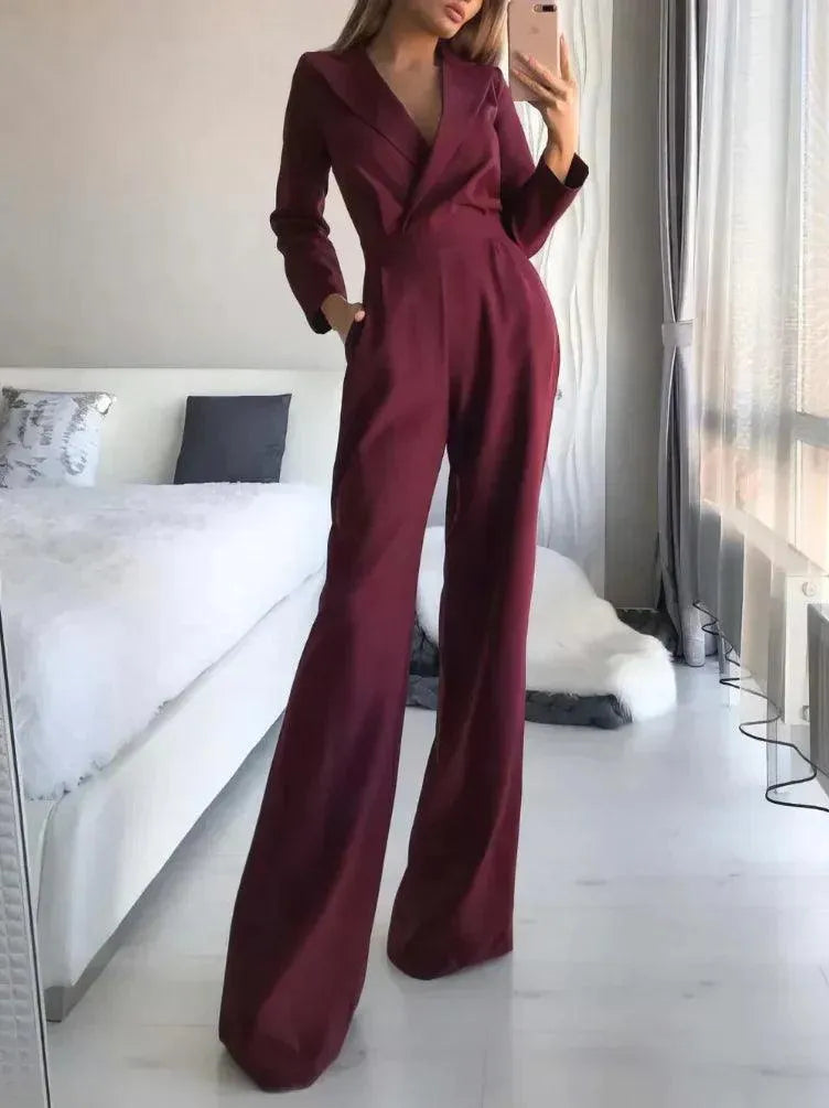 Stylish Long-Sleeve Jumpsuit - Sophie