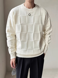 Knitted Sweater with Round Neck and Stretch - Caleb