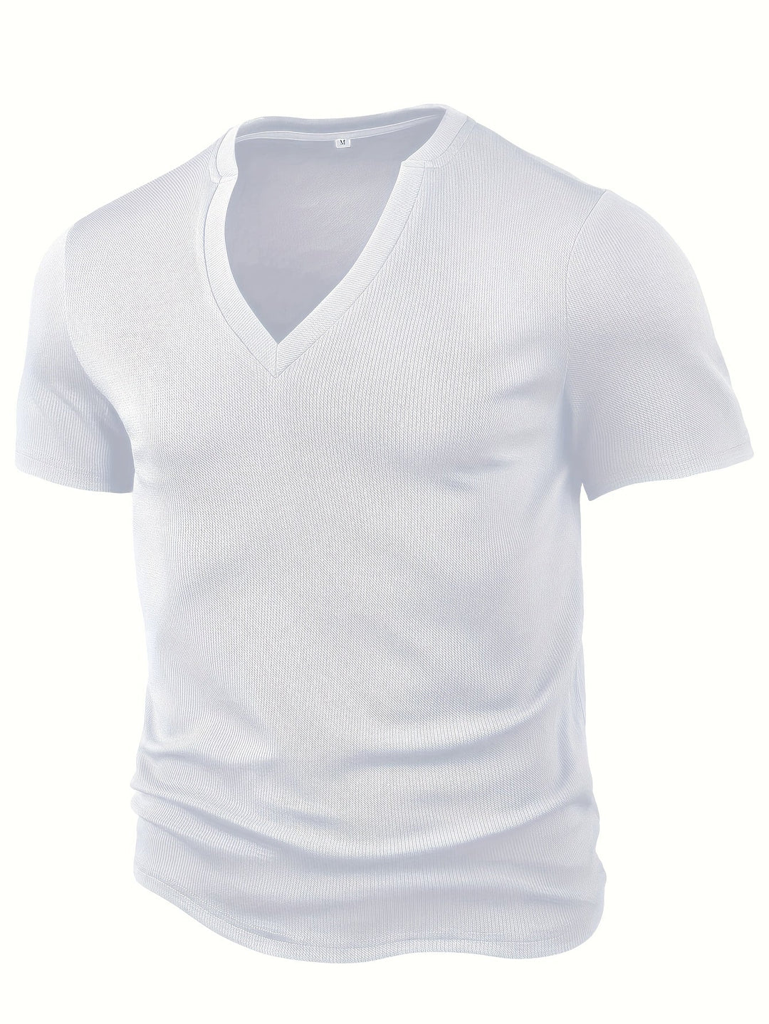 Heren T-shirt met Diepe V-hals en Textuur – Rafael