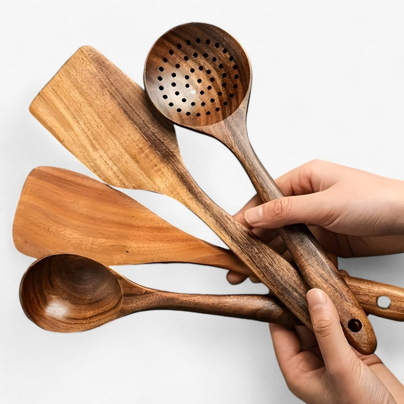 11-Delige Hittebestendige Houten Keukenset - WoodChef