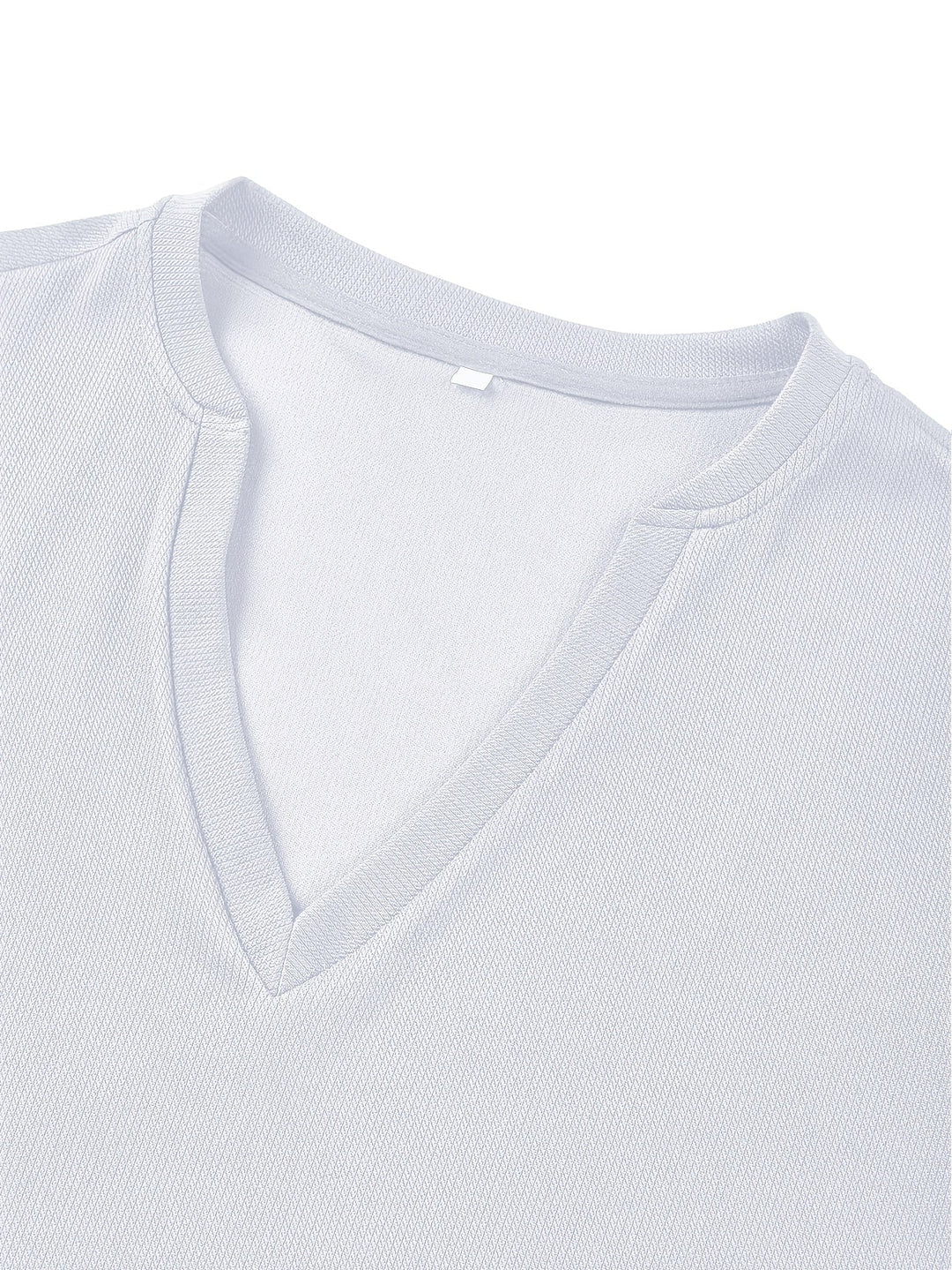 Heren T-shirt met Diepe V-hals en Textuur – Rafael
