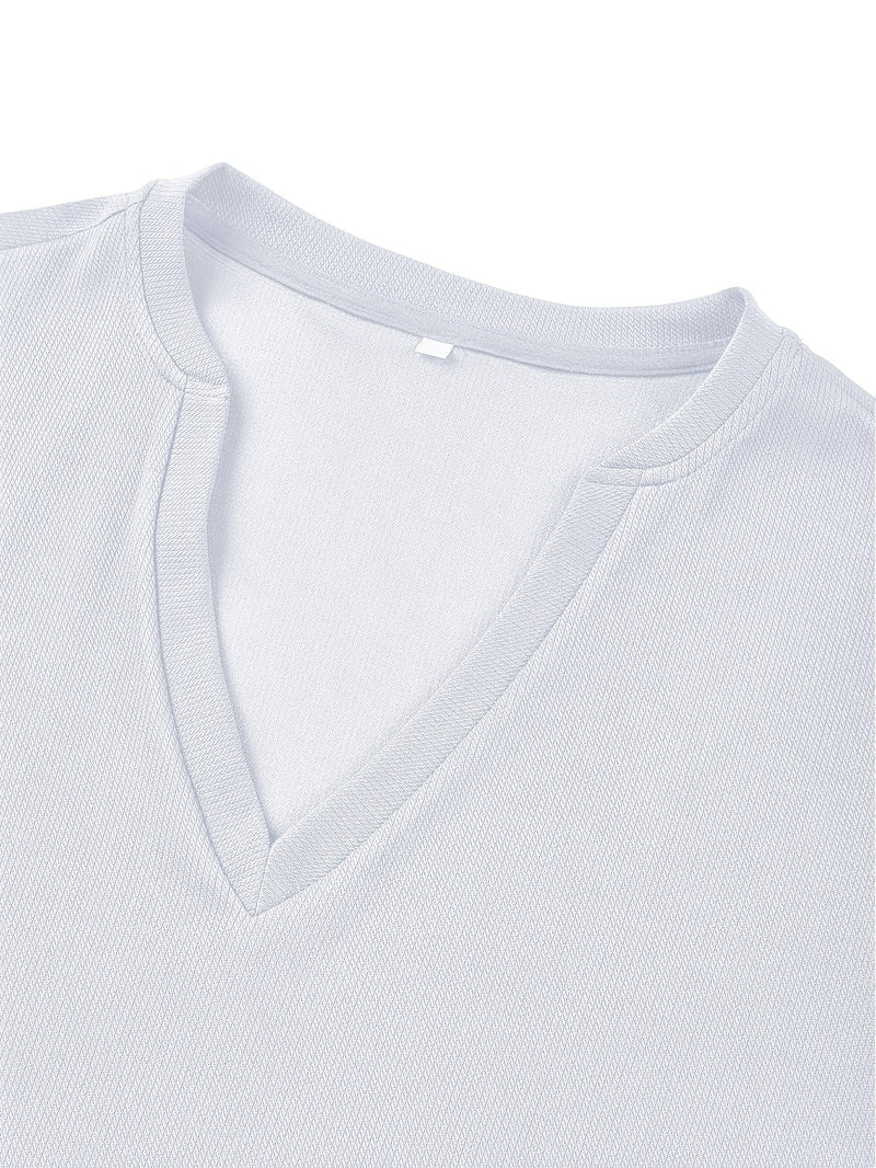 Heren T-shirt met Diepe V-hals en Textuur – Rafael