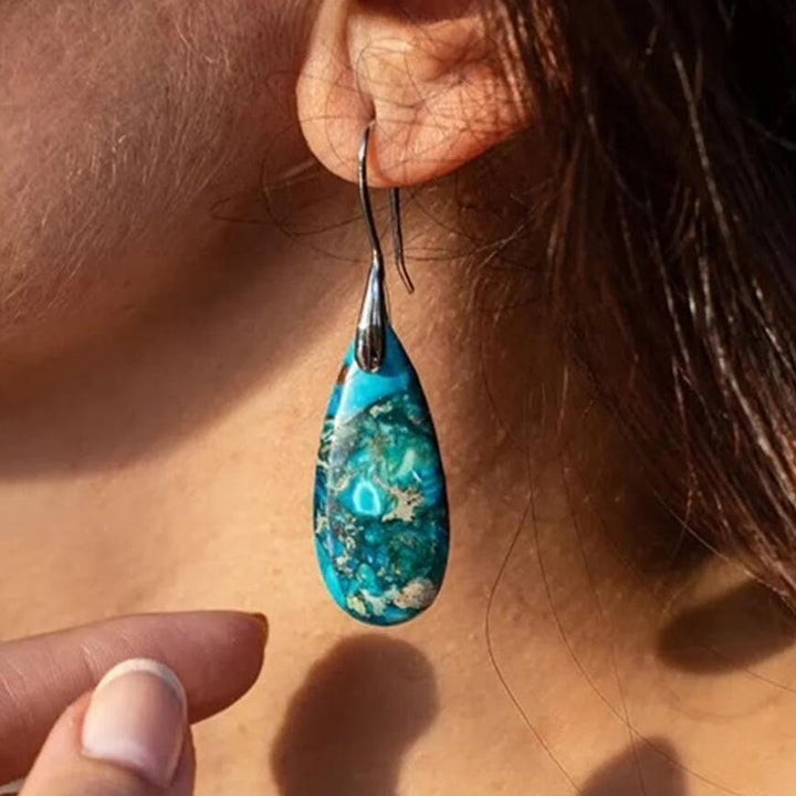 Drop-Shaped Imperial Stone Earrings - Amara