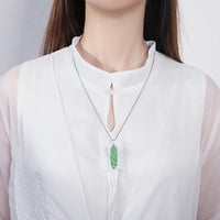 Stylish Crystal with Tree of Life Gemstone Necklace - Elara