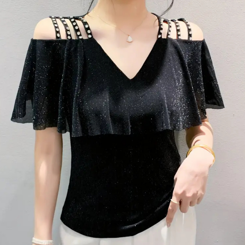 Fashionable V-Neck Blouse for Women - Elvira