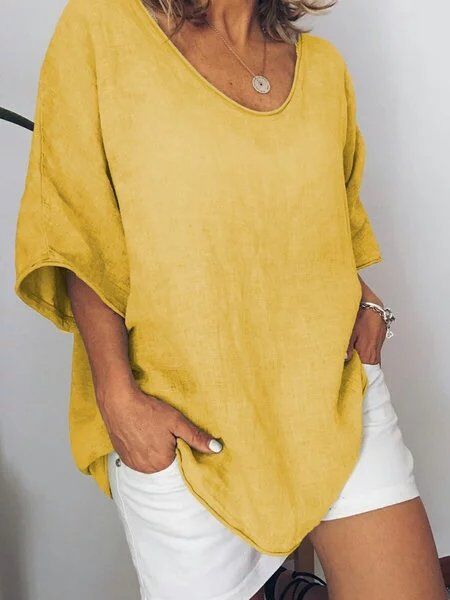 Oversized Linnen Dames T-shirt – Elin