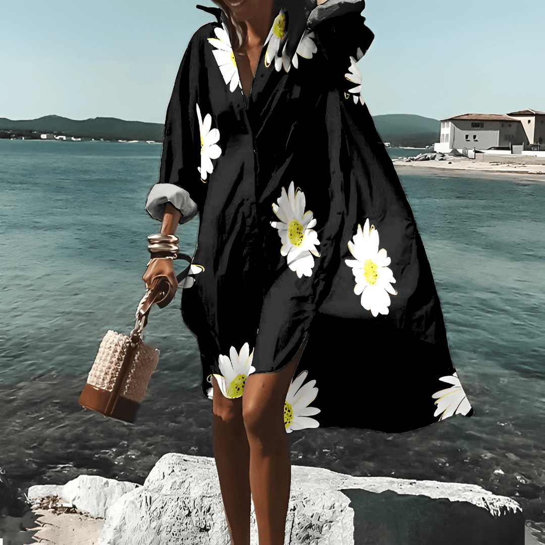 Modieuze Print-Midi Jurk met Uniek Patroon - Mia Belle