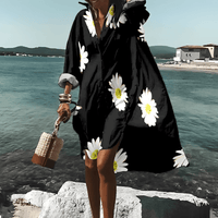 Modieuze Print-Midi Jurk met Uniek Patroon - Mia Belle