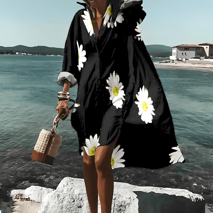 Modieuze Print-Midi Jurk met Uniek Patroon - Mia Belle