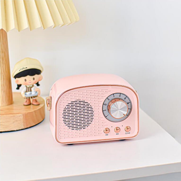 Altavoz Bluetooth vintage con radio FM – RetroVibe