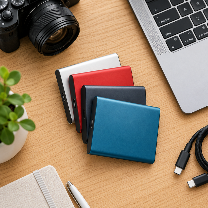 Draagbare 128 TB SSD voor bestanden en media