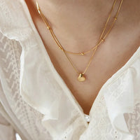 Gold Saint James Shell Flower Necklace - Lila