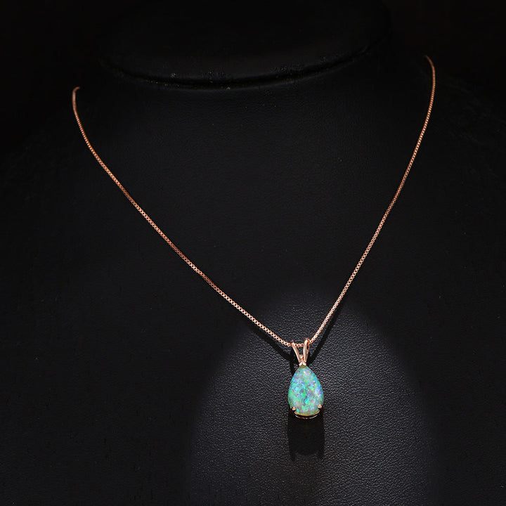 Minimalist Drop Opal Pendant Necklace - Selina