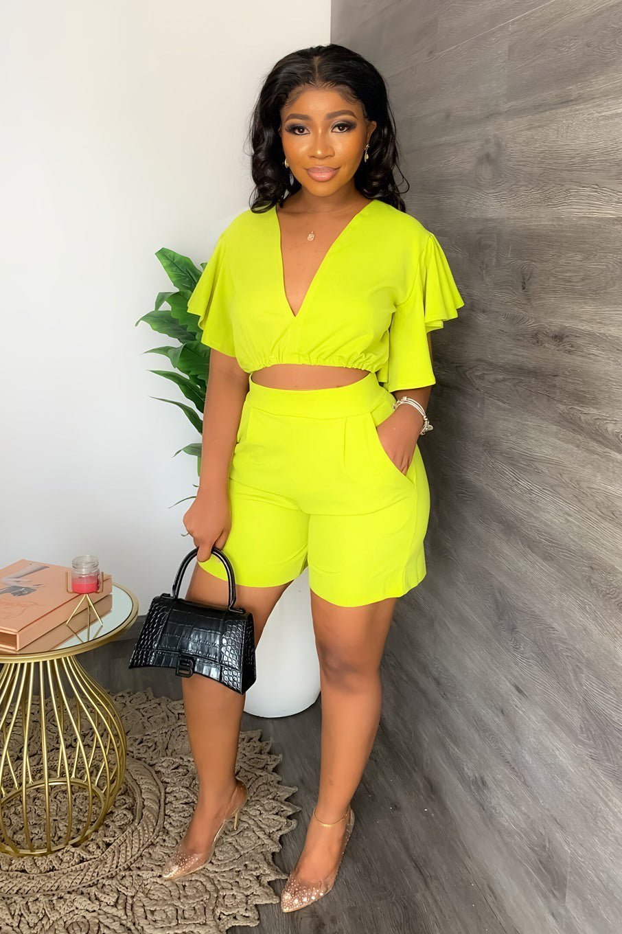 Trendy summer set with pleated design - Marlene