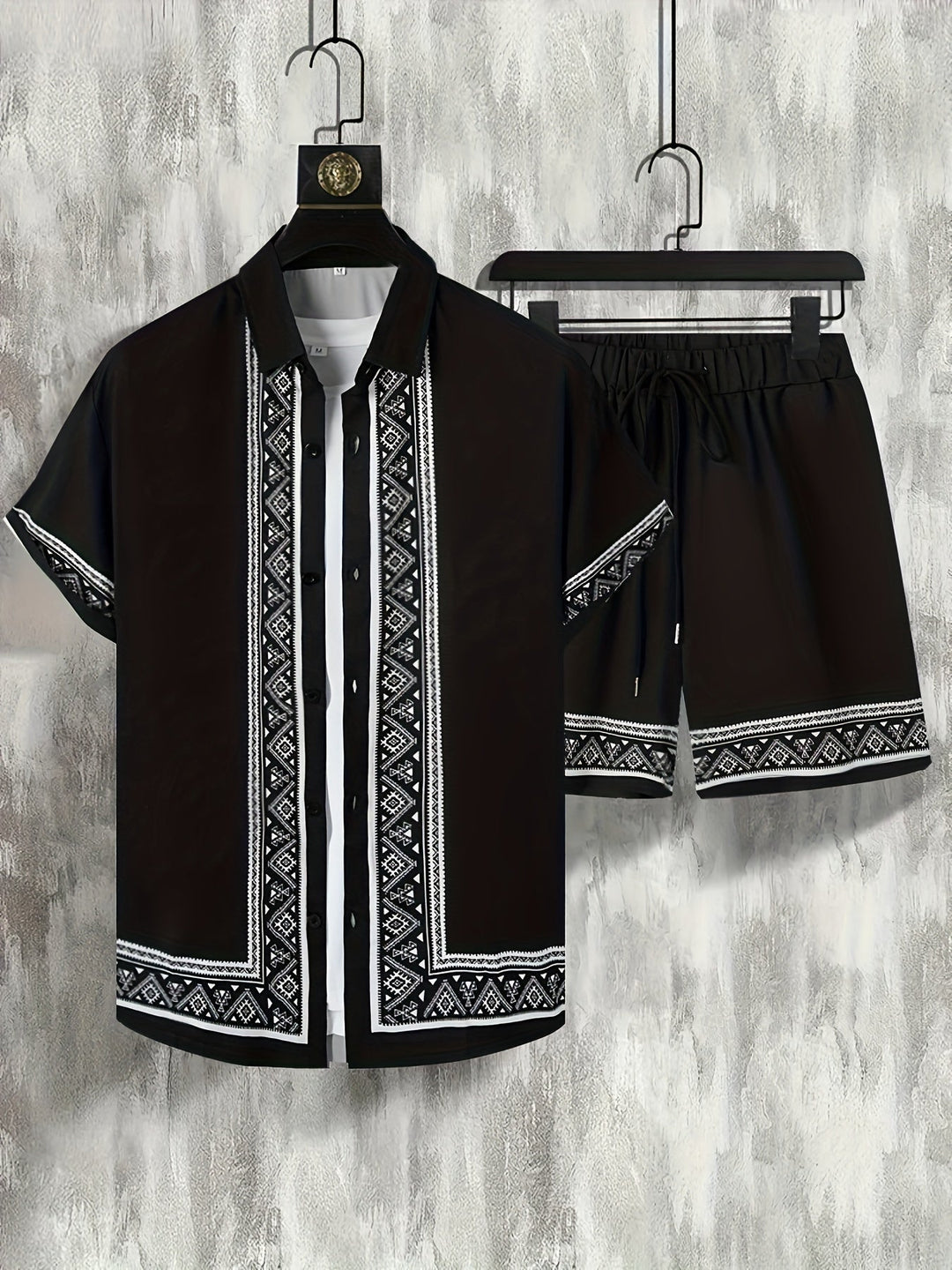 Tweedelige Boho Zomer Set Heren Shirt en Shorts Casual - Malik
