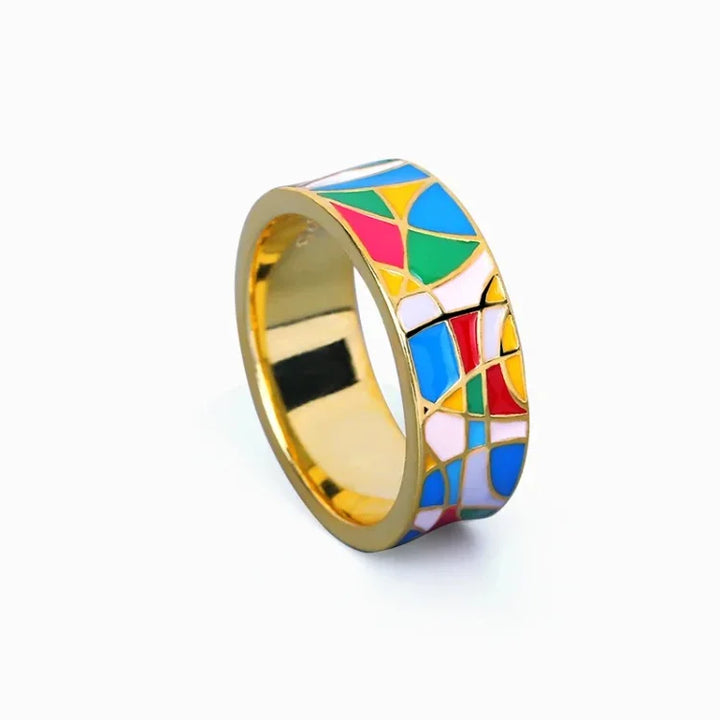 Classic Enamel Zirconia Ring - Nadia