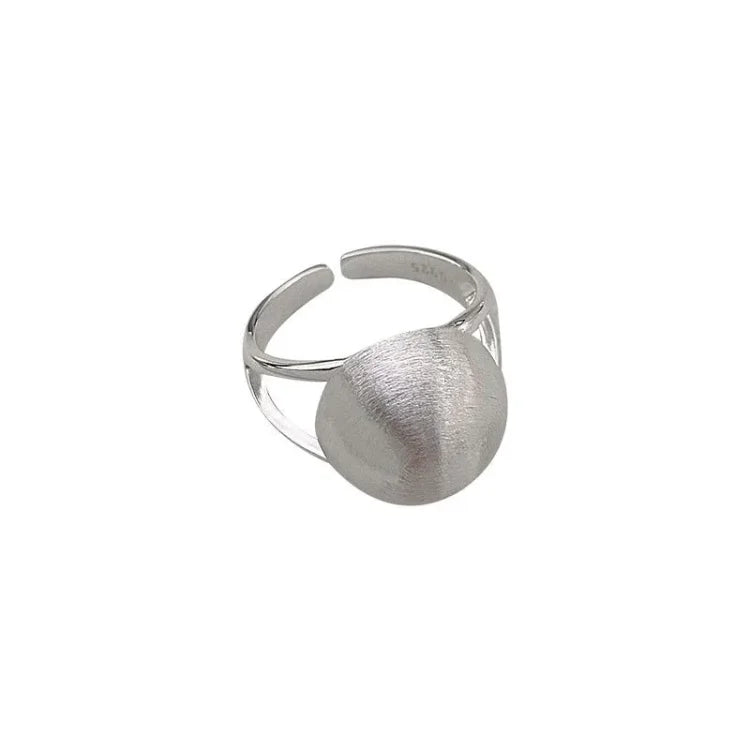 Brushed Silver Half Dome Ring - Lucienne