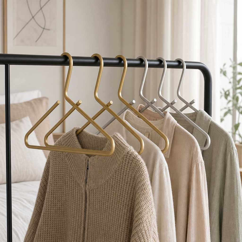 Elegante Garderobehangers in Mat Goud & Zilver – Hangelle — closet
