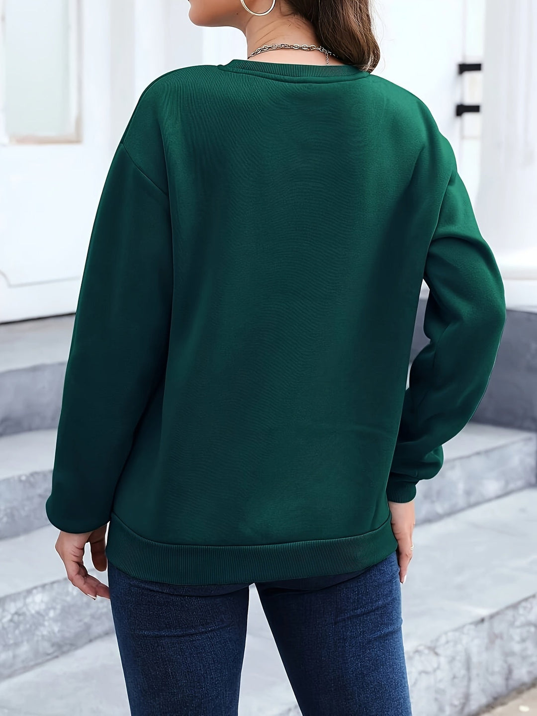 Casual Sweatshirt with Feather Print - Marisa