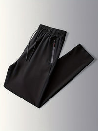 Solid Jogging Pants with Zipper Details - Milan