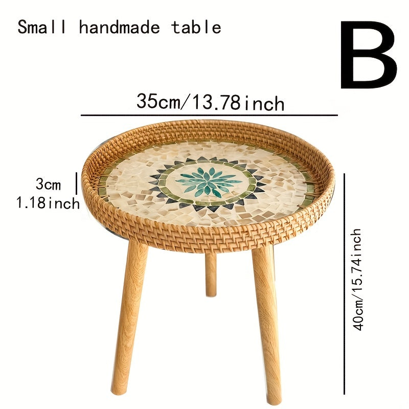 Scandinavian Rattan Side Table - Elin