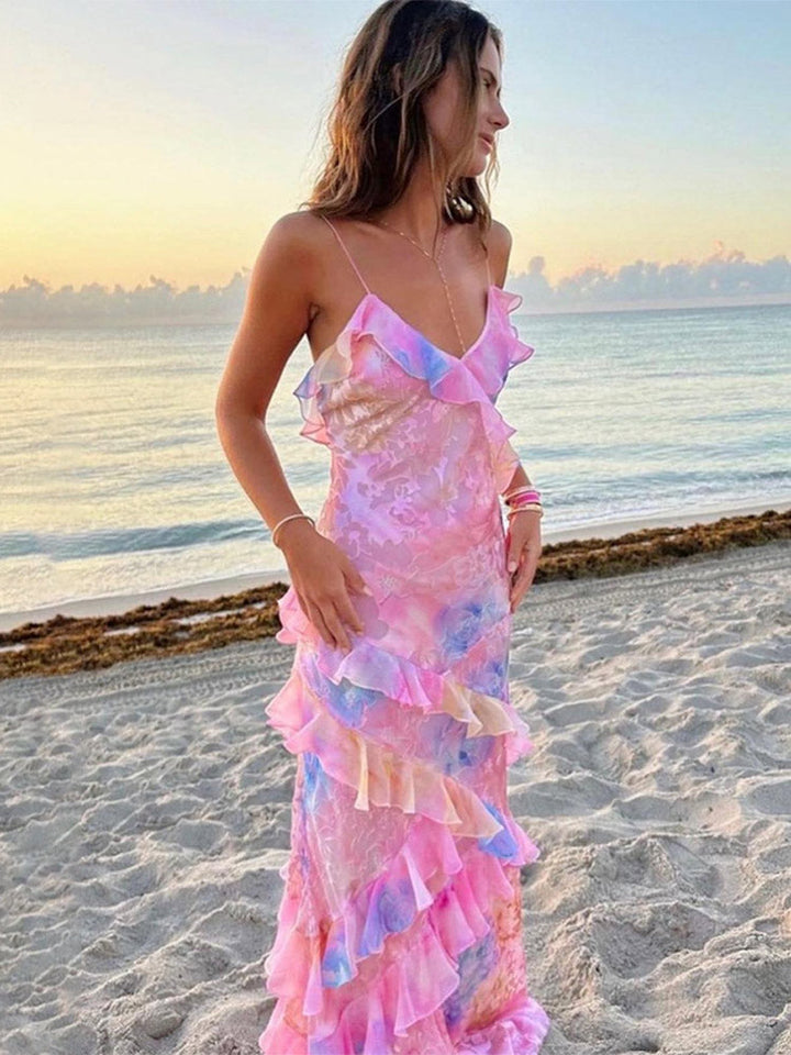 Colorful Summer Dress with Ruffles – Liora