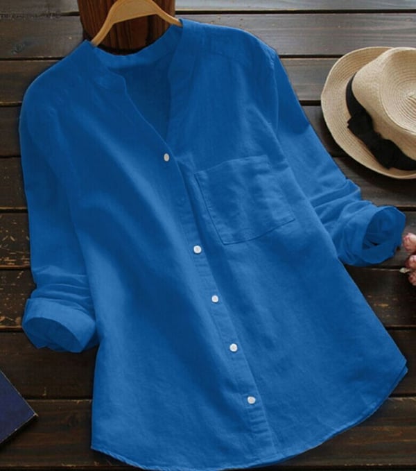 Women's Linen Long-Sleeve Shirt – Isla