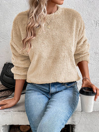 Comfortable Teddy Pullover Sweatshirt - Livia