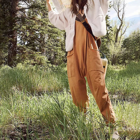 Losvallende & Stylish Dames Jumpsuit met Zijzakken – Narelle
