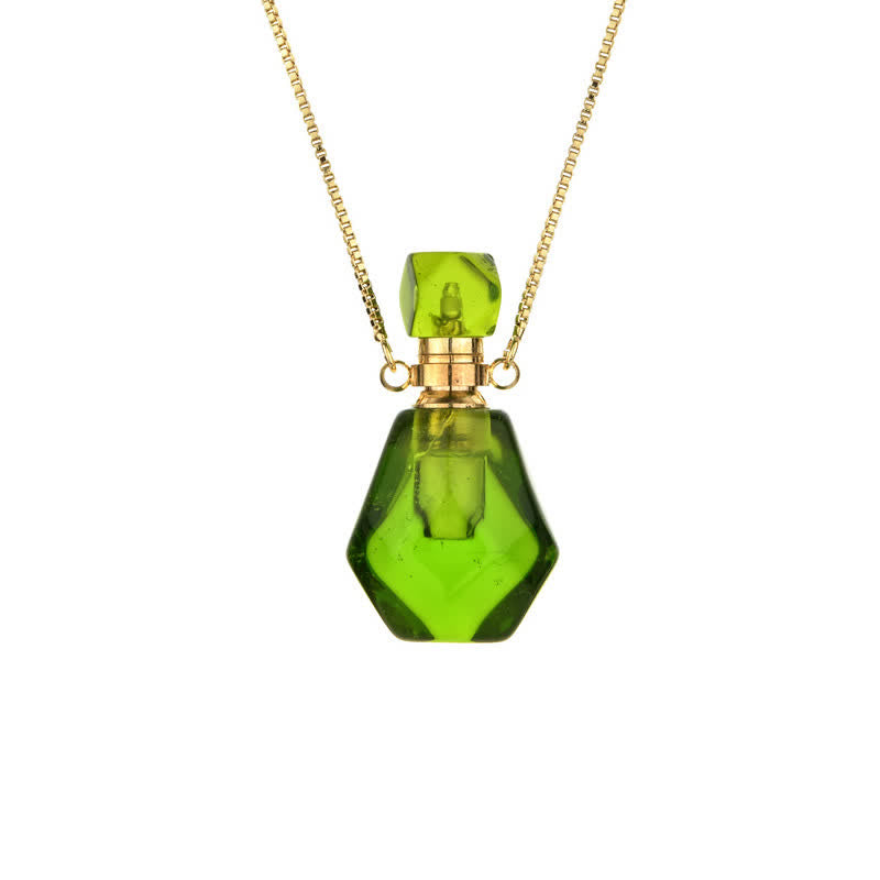 Crystal Perfume Bottle Necklace - Iris