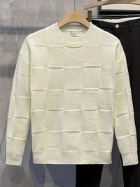 Knitted Sweater with Round Neck and Stretch - Caleb