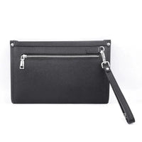 Heren Clutch van Echt Leer met Vingerafdrukslot – Zwart