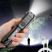 POWERFUL LED FLASHLIGHT WITH ZOOM - USB RECHARGEABLE CAMPING FLASHLIGHT