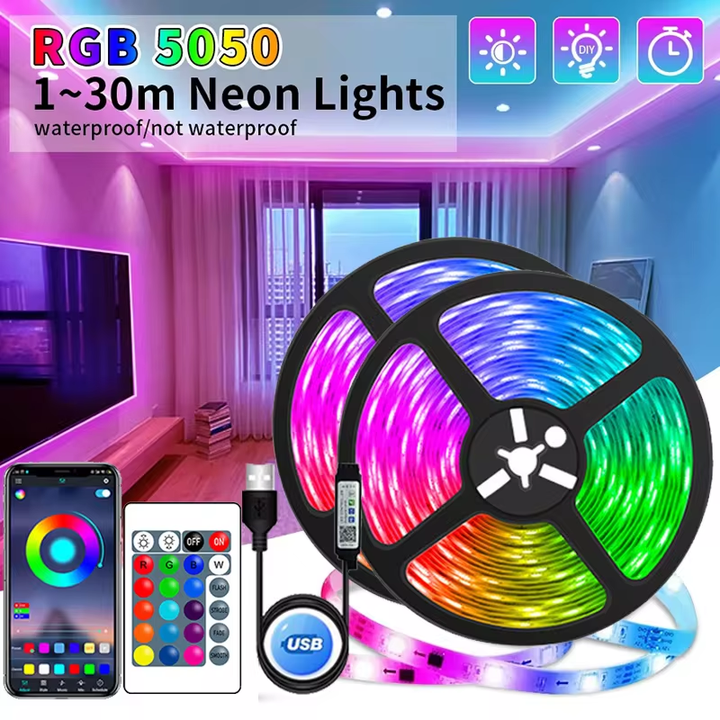 Pasek LED USB z zmianą koloru - oświetlenie RGB do dekoracji pokoju i podświetlenia telewizora