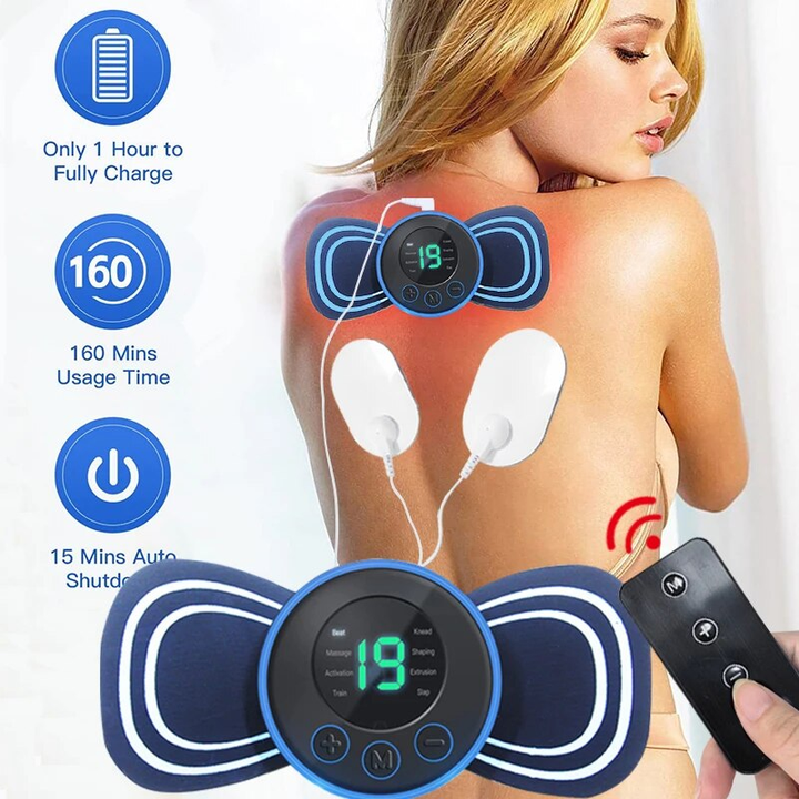 PORTABLE ELECTRIC MINI NECK MASSAGER WITH PAD & REMOTE CONTROL | INTELLIGENT MASSAGE DEVICE