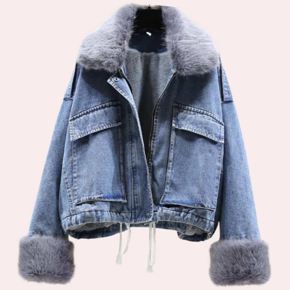 Warm Denim Winter Coat for Women - Mira