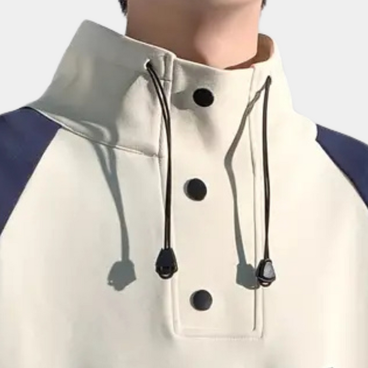 Modern Men's Sweater with Stand-Up Collar - Matteo