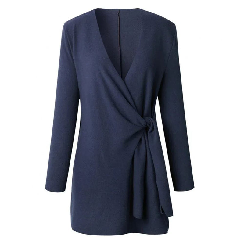 Knitted Women's Vest with Tie Belt – Elin