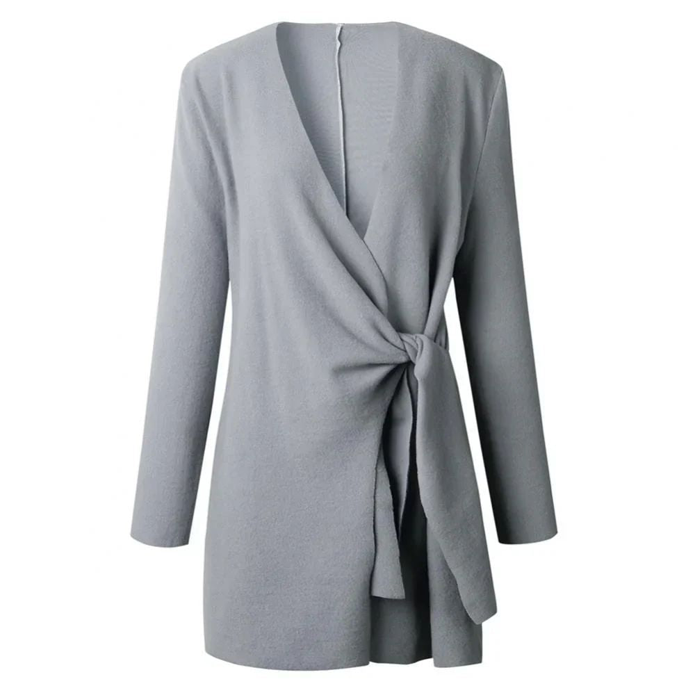 Knitted Women's Vest with Tie Belt – Elin