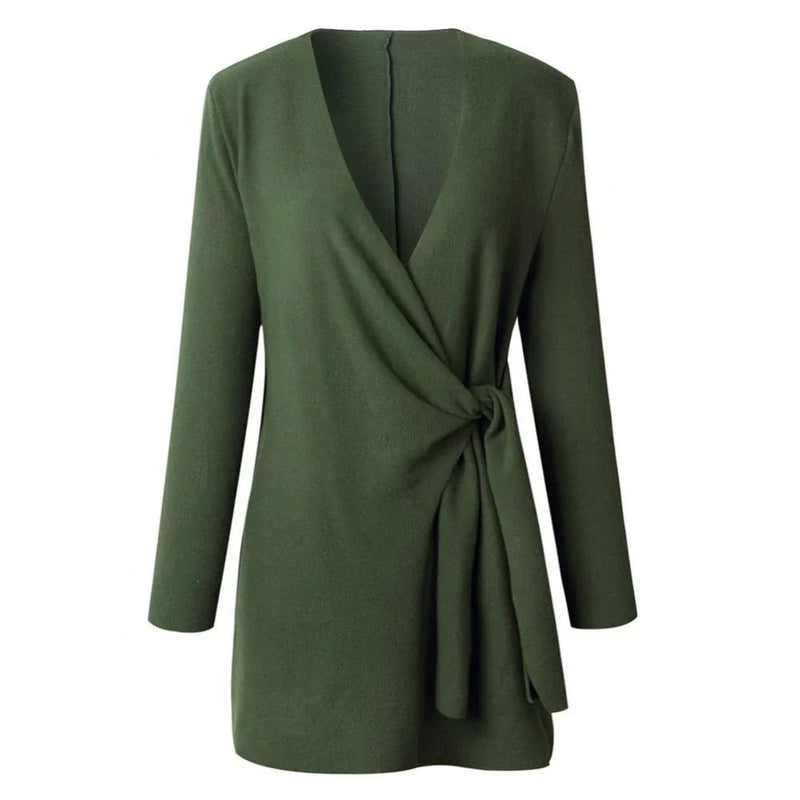 Knitted Women's Vest with Tie Belt – Elin