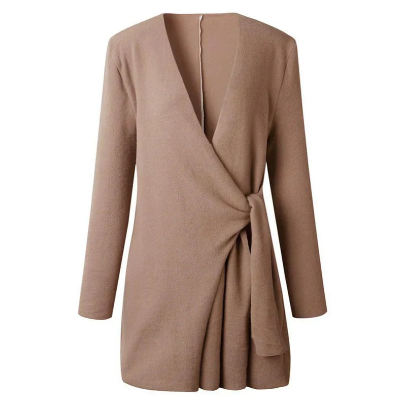 Knitted Women's Vest with Tie Belt – Elin